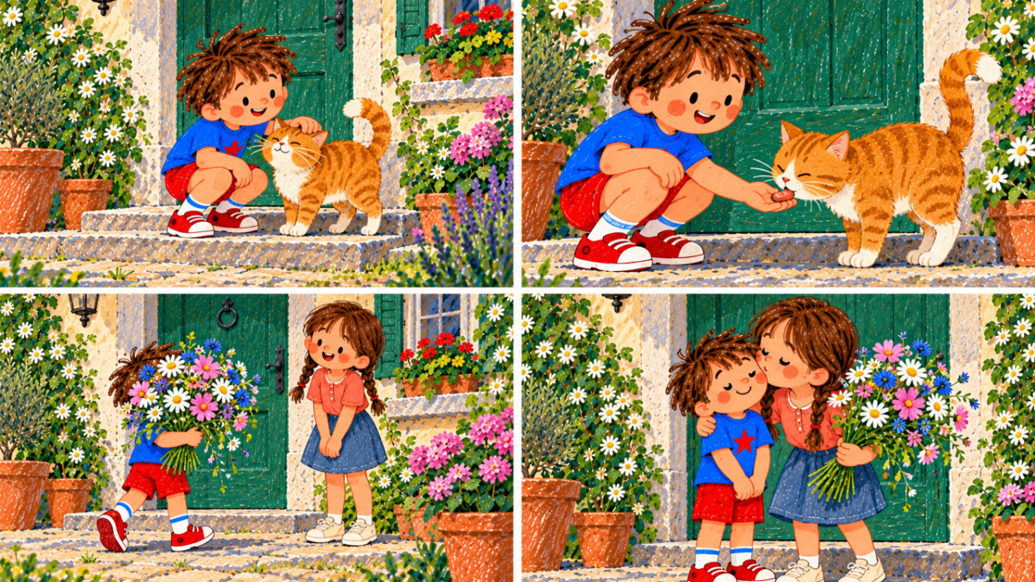 Illustrated family story sequence 4