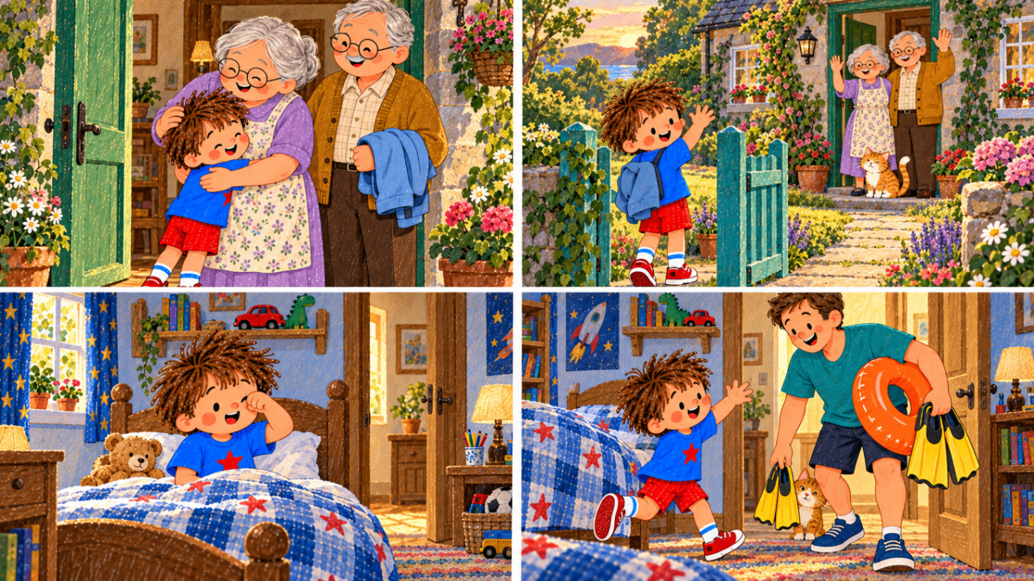 Illustrated family story sequence 7